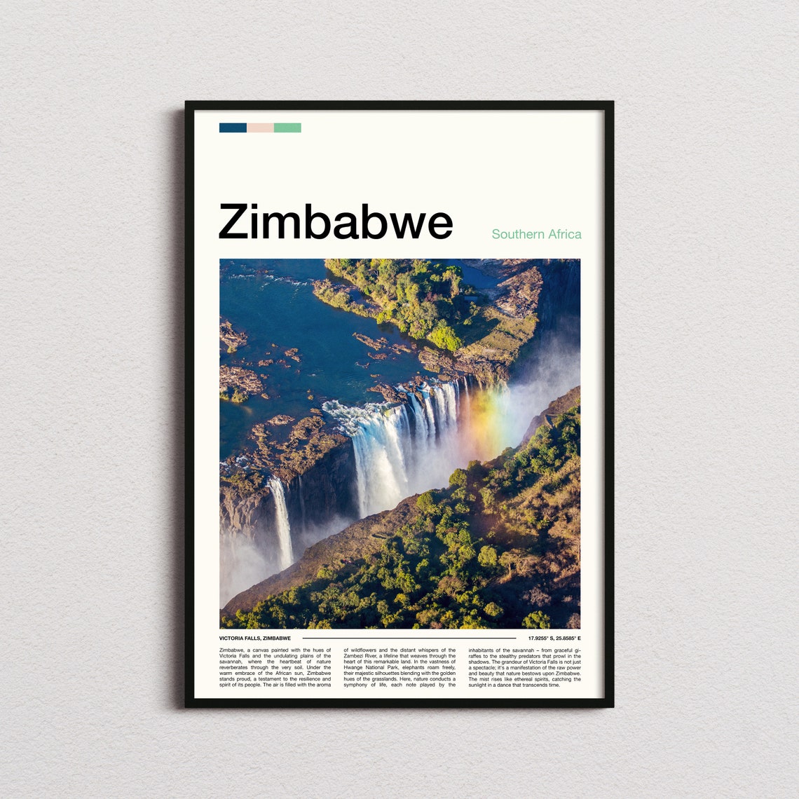 Zimbabwe Print Zimbabwe Poster Zimbabwe Wall Art Zimbabwe Art Print Zimbabwe Photo Travel Poster Traveler Christmas Gift
