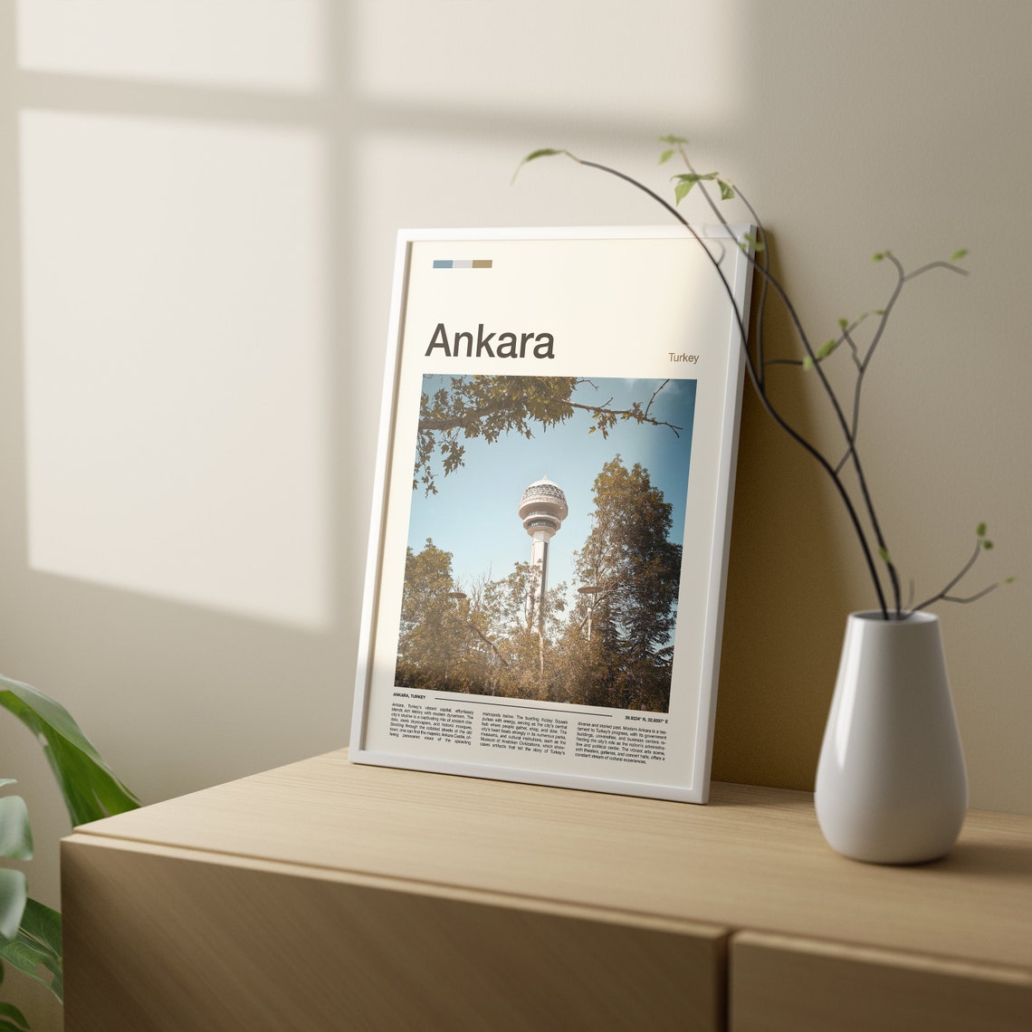 Ankara Turkey Atakule Observation Tower Trees Park Photo Poster - Image 2