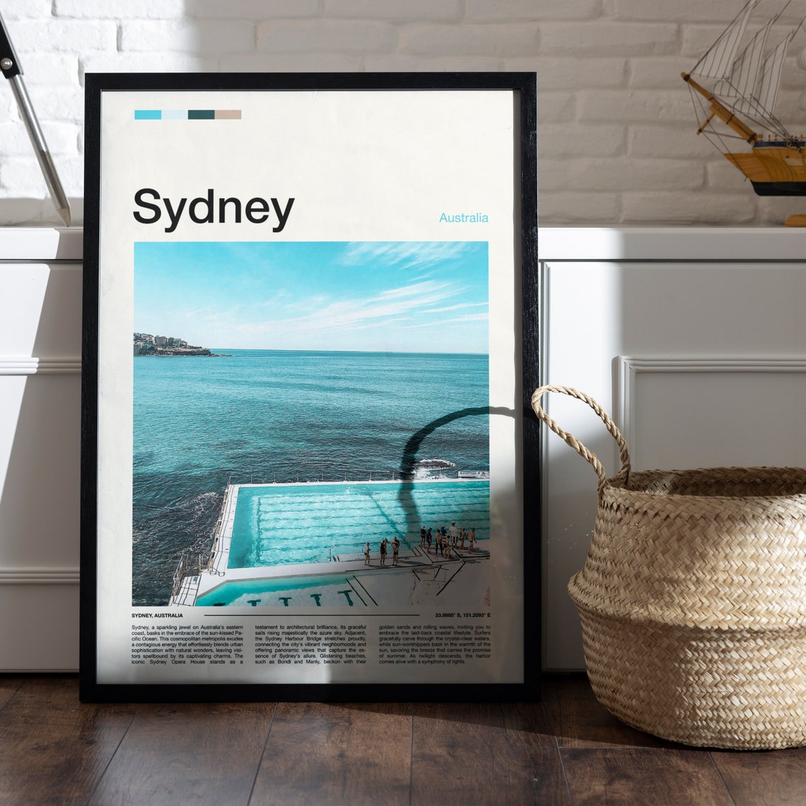 Sydney Australia Bondi Icebergs Ocean Pool Coastal Scene Poster - Image 4