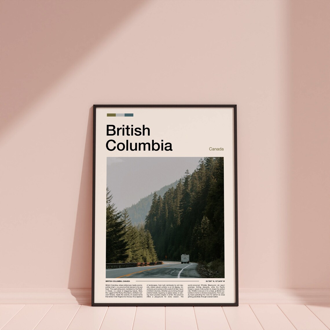 British Columbia Forest Road Van Life Evergreen Travel Poster - Image 4