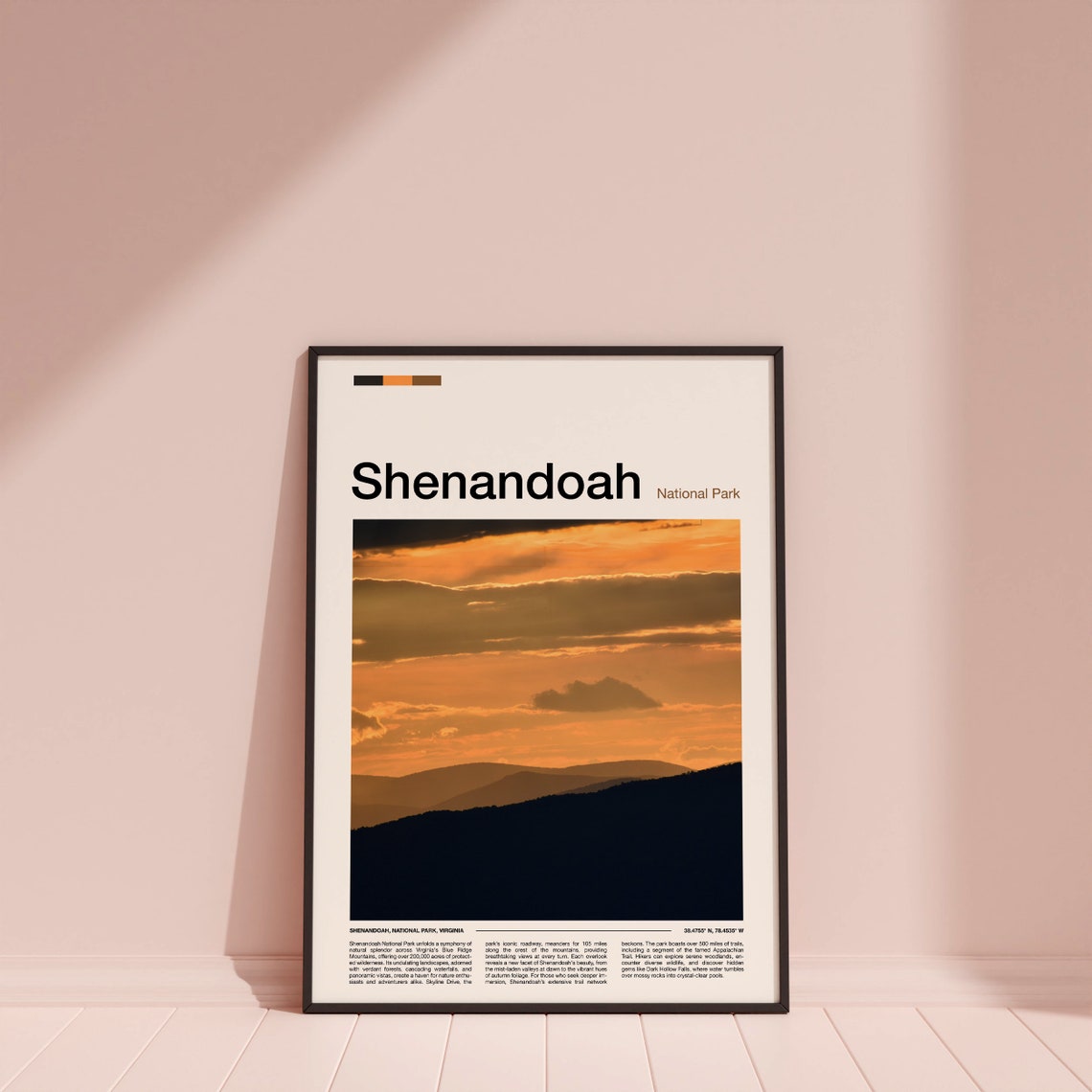 Shenandoah National Park Dramatic Golden Cloud Sunset Photo Poster - Image 4