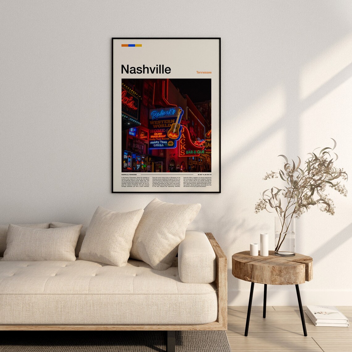 Nashville Print Nashville Poster Nashville Wall Art Tennessee Art Print Nashville Photo - Image 2