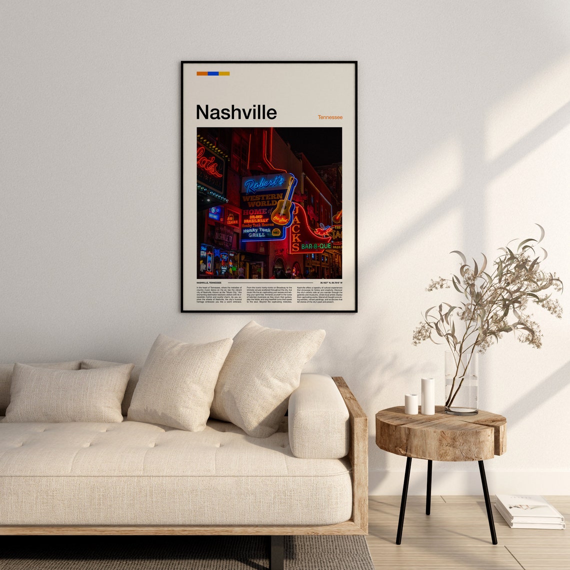 Nashville Tennessee Neon Broadway Honky Tonk Night Lights Poster - Image 2