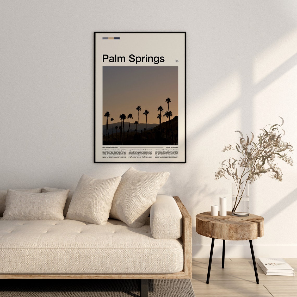 Palm Springs California Palm Trees Silhouette Sunset Photo Poster - Image 3