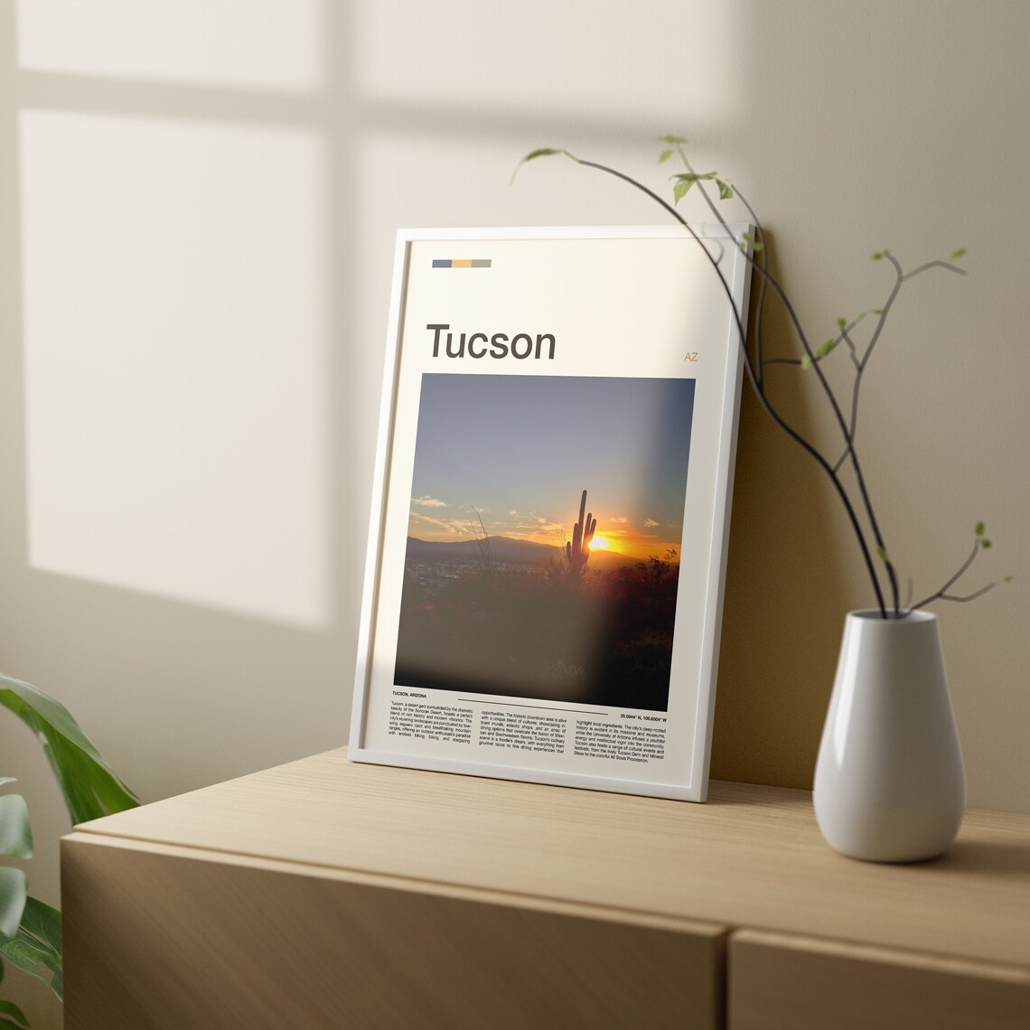 Tucson Arizona Saguaro Cactus Sunset Silhouette Travel Poster - Image 2