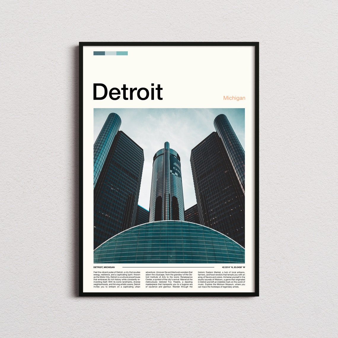 Detroit Print Detroit Poster Detroit Wall Art Detroit Art Print Detroit Photo