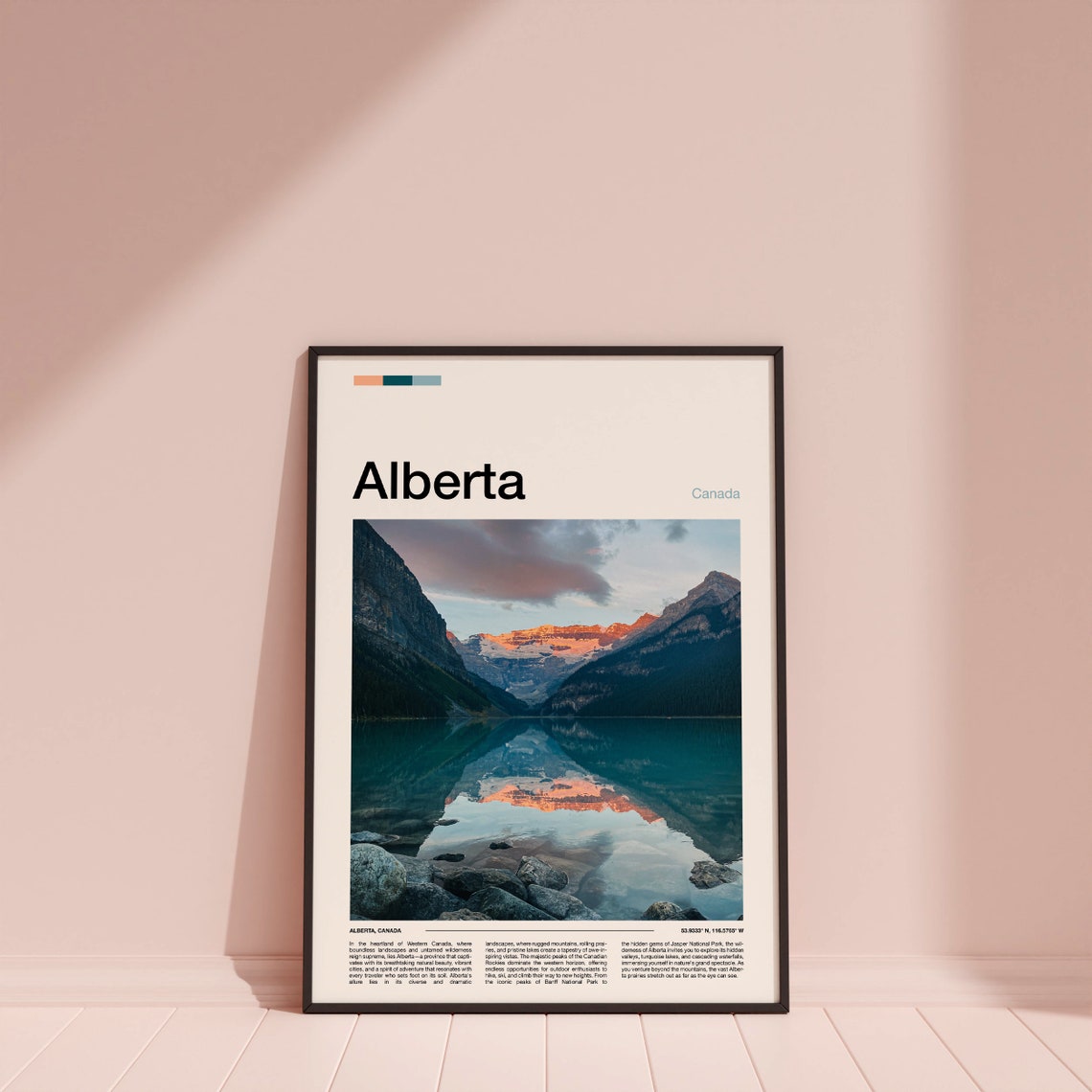 Alberta Canada Moraine Lake Mirror Reflection Rocky Peaks Poster - Image 4