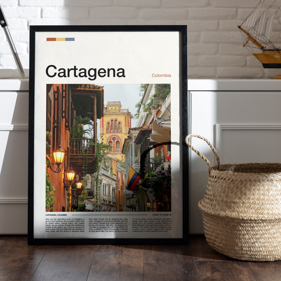 Cartagena Colombia Old Town Colonial Street Balconies Poster - Image 5