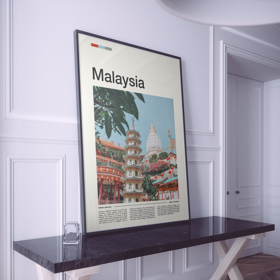 Malaysia Penang Chinese Temple Pagoda Lantern Festival Poster - Image 2