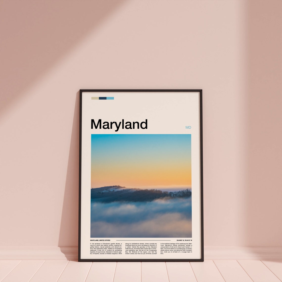 Maryland Print Maryland Poster Maryland Wall Art Maryland Art Print Maryland Photo - Image 4