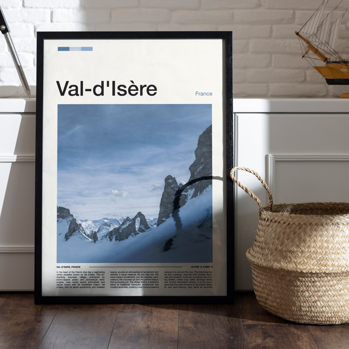 Val-dIsere French Alps Ski Resort Winter Snowy Peaks Travel Poster - Image 5