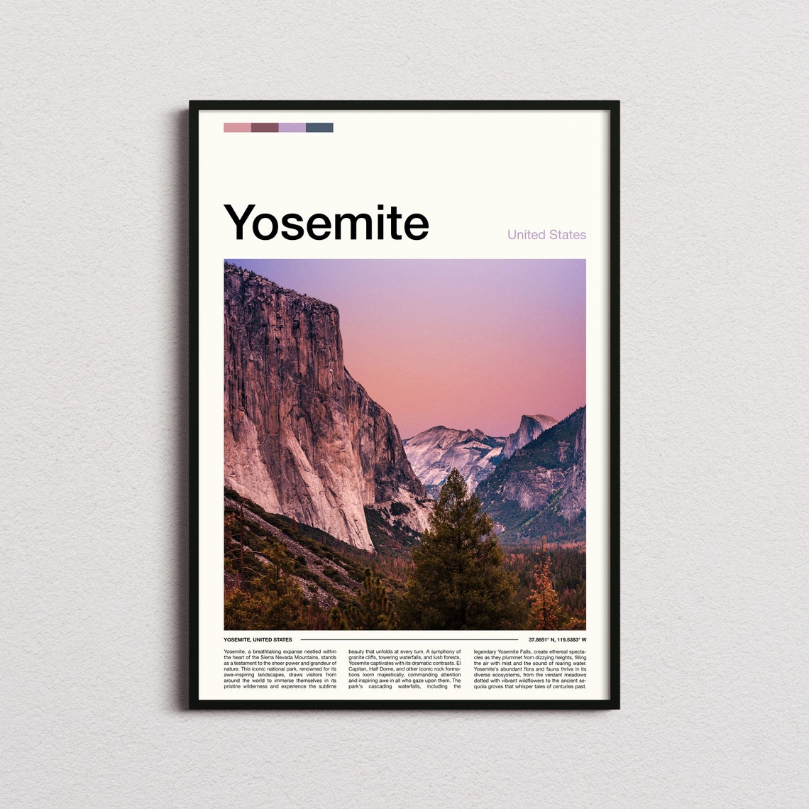 Iconic Yosemite California El Capitan Sunset Granite Cliffs Poster