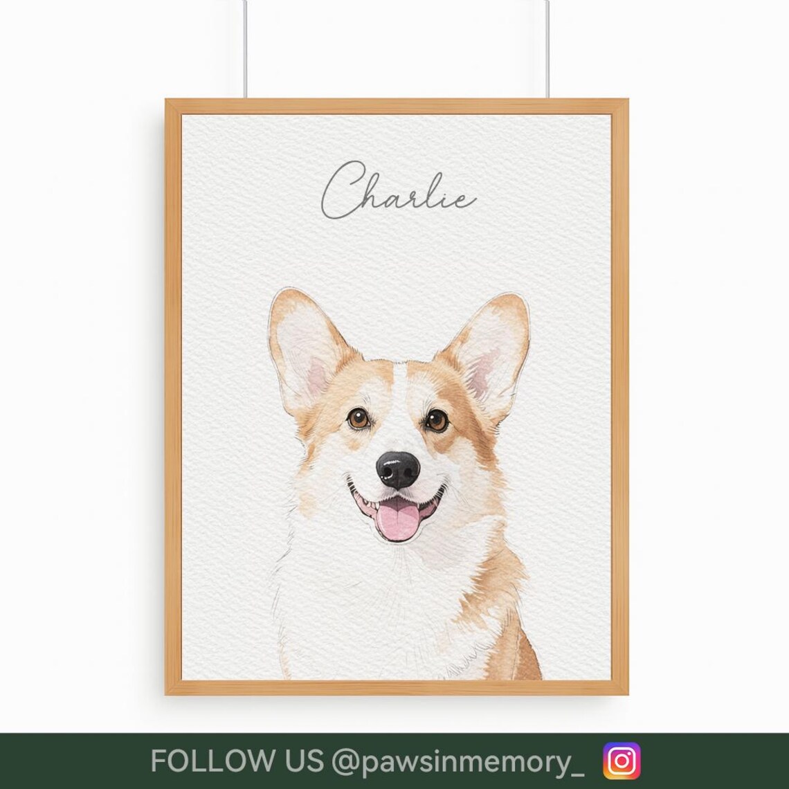 Karry the Border Collie Watercolor Custom Pet Portrait Dog Wall Art - Image 2