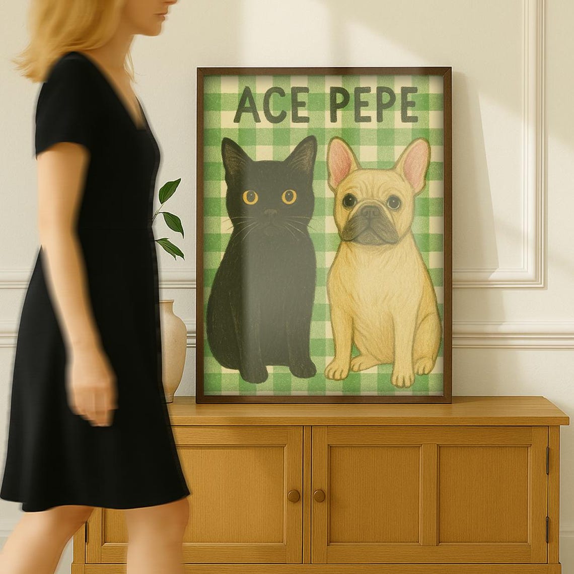 Custom Cat Portrait Cute Poster Personalized Badly Drawn Pet Art Lover Gift Hand Wall Loss Funny - Image 4