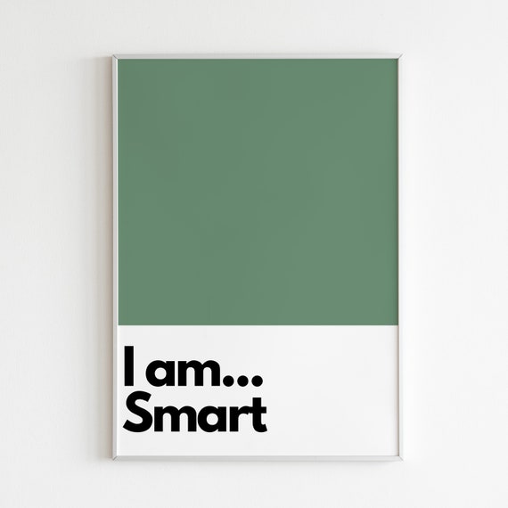 I Am Smart Art Print, Kids Bedroom Nursery