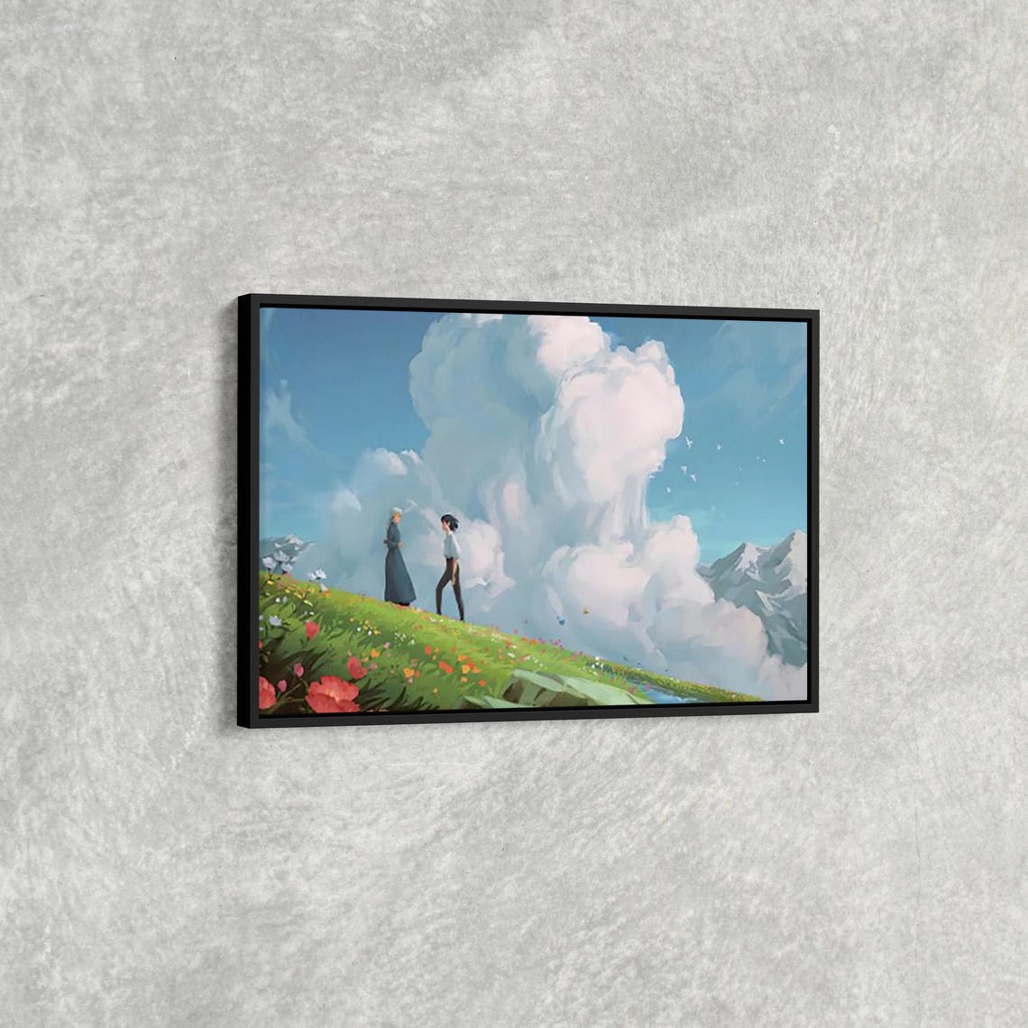 Howl's Moving Castle Meadow Walk Anime Movie Art Poster Studio Ghibli