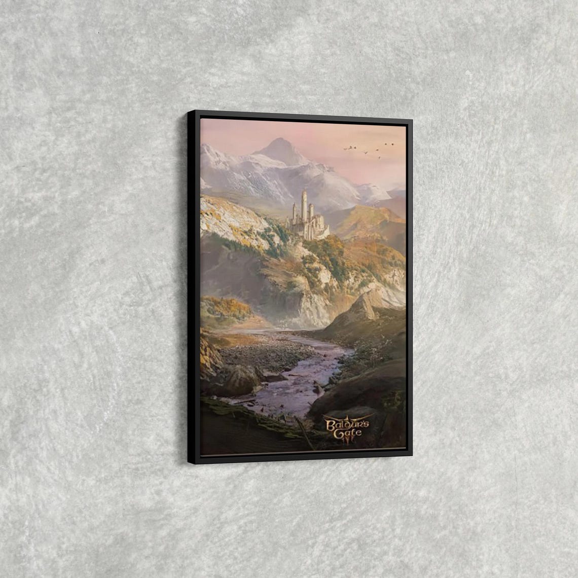 Baldurs Gate Fantasy Castle River Valley Epic Canvas Wall Art