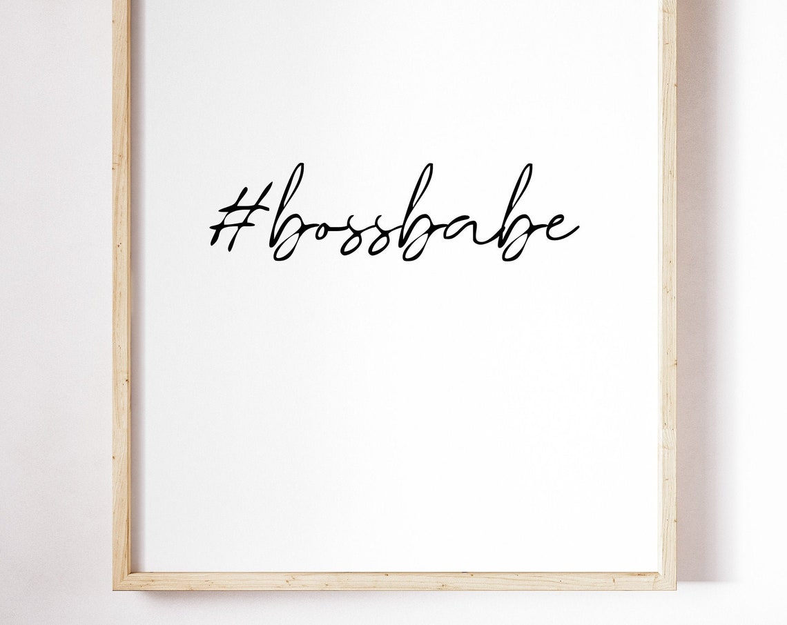 Boss Babe Inspiring Minimalist Hashtag Script Quote Girl Poster - Image 4