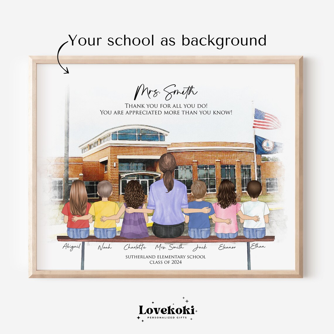 Personalized Teacher Print, Class of 2025 Art Print