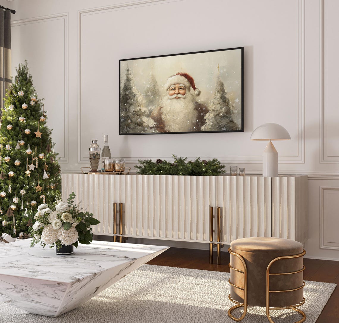 Vintage Santa Portrait Christmas Frame Tv Art Frame Tv Art Christmas Frame Tv Christmas Art Holiday Frame Tv Art Art For Your Tv - Image 4