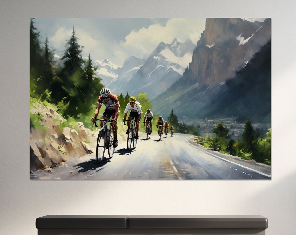Abstract Cycling Art Print, Velo Sport Painting
