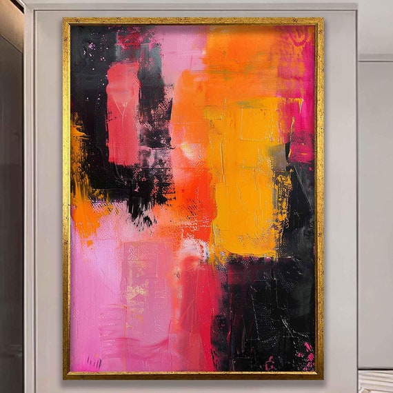 Abstract Painting Colorful Print Pastel Pink Print Coral Pink Painting Print Extra Large Abstract Wall Art Print Large Art Print