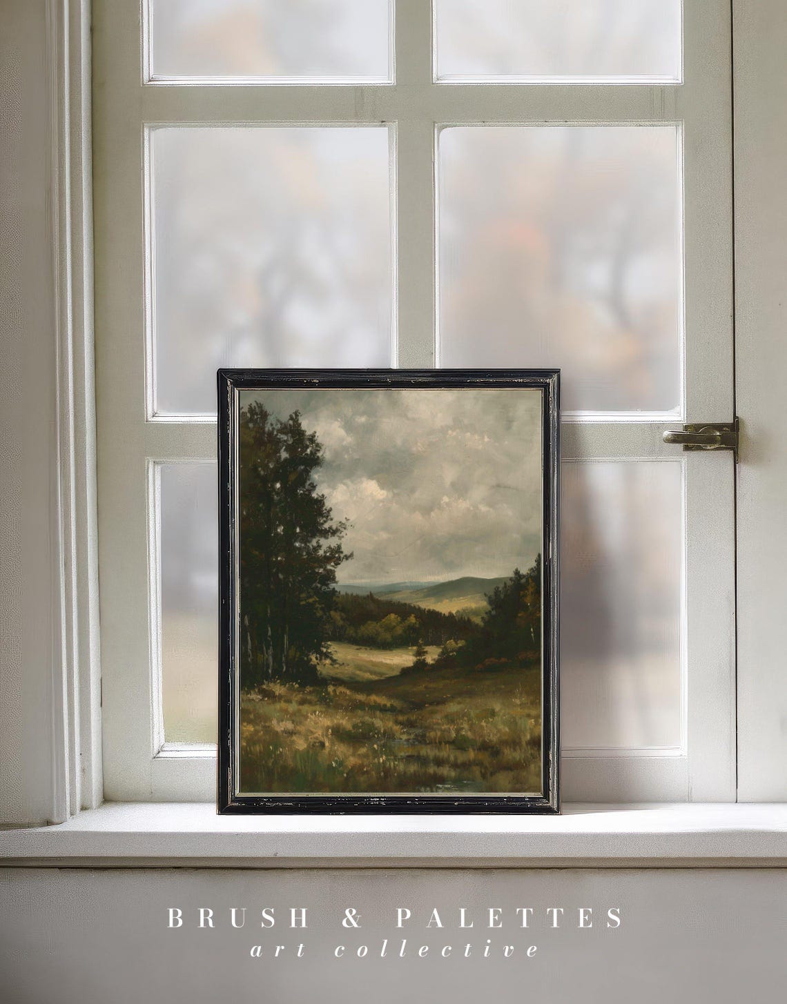 Moody Forest Valley Dark Trees Rolling Hills Landscape Painting Poster - Image 3