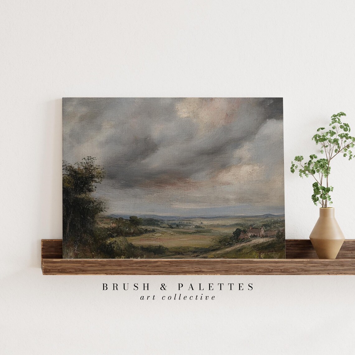 Dramatic Stormy Countryside Landscape Moody Vintage Farmhouse Poster - Image 2