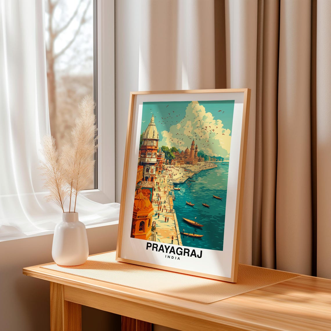 Prayagraj Travel Print Wall Art Prayagraj India City Print Prayagraj Travel Gift Prayagraj City Poster Travel Gift - Image 3