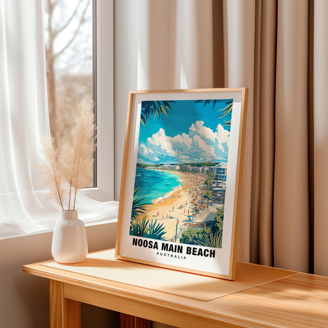 Noosa Main Beach Print Australia Poster Noosa Views Noosa Beach Noosa Town Australia Charm Noosa Beauty Noosa Heritage Noosa Art - Image 3
