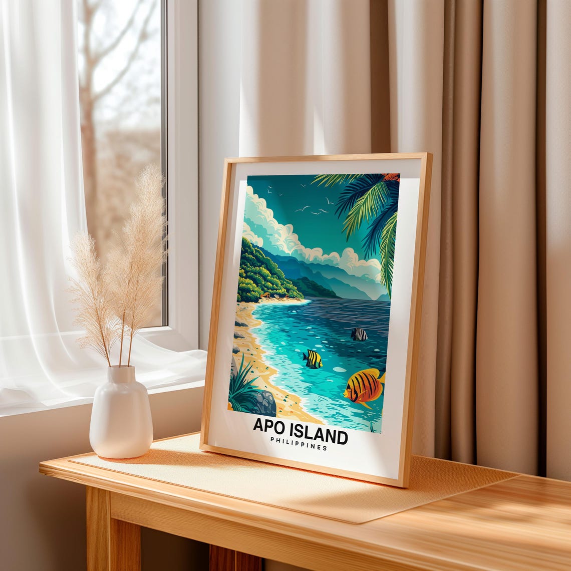Apo Island Travel Print Wall Art Dumaguete City Philippines City Print Apo Island Travel Gift Apo Island Poster - Image 3