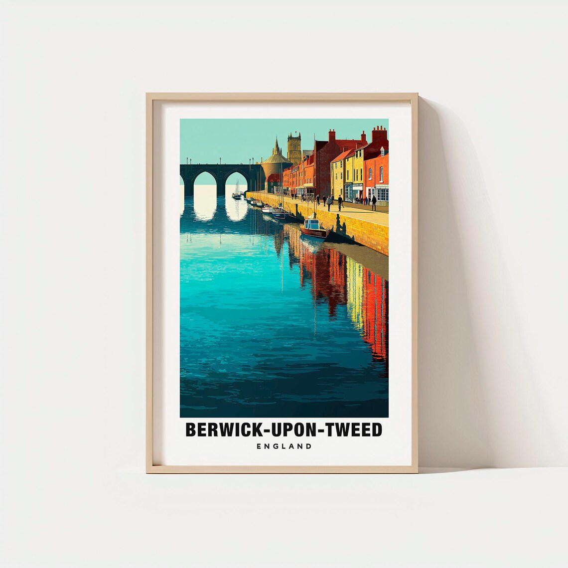 Berwick-upon-Tweed England Riverside Bridge Historic Town Poster