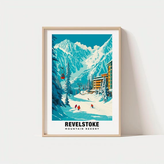 Revelstoke Mountain Resort Print Canada Poster Views Art Charm Beauty Ski Destination Scenic