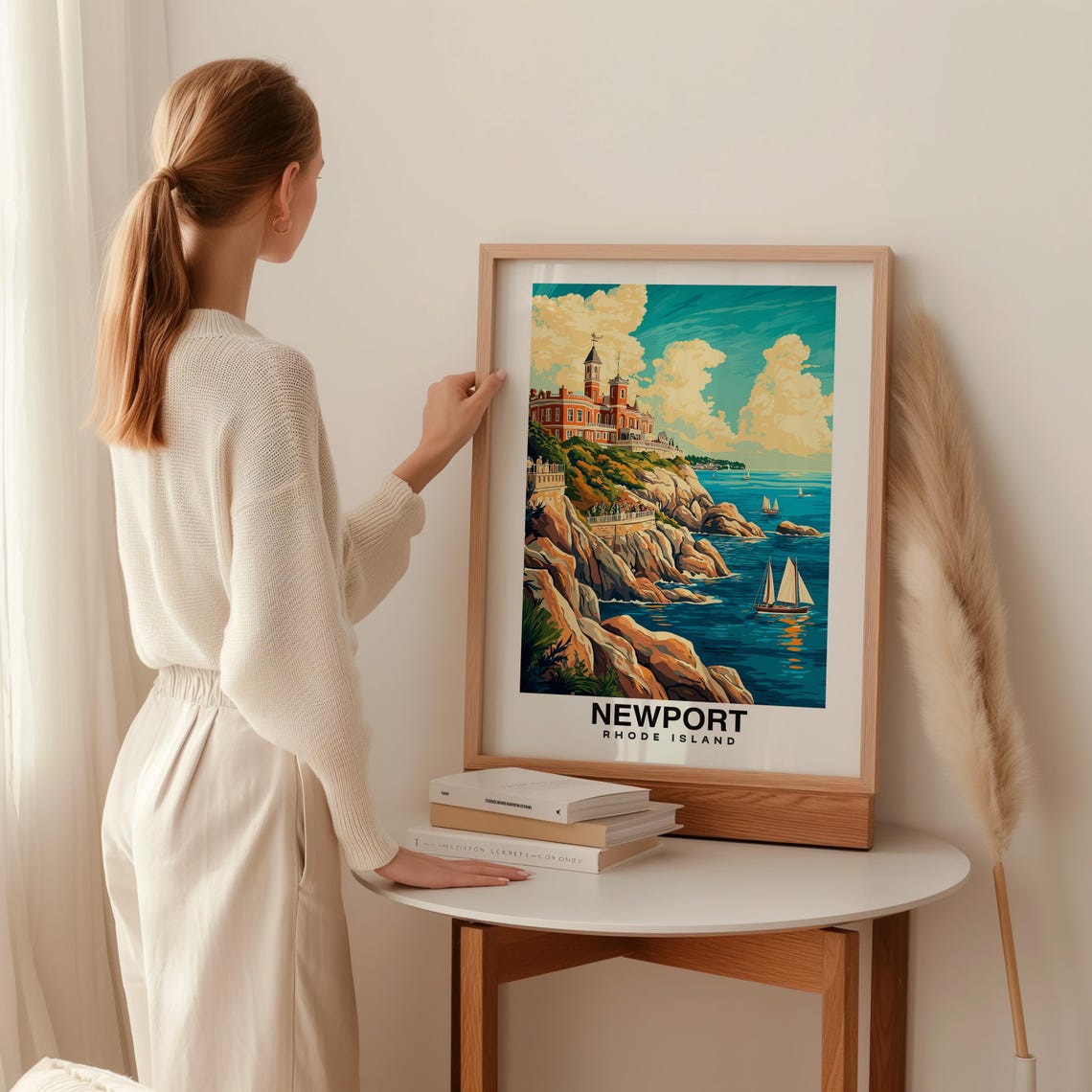 Newport Print Usa Poster Travel Wall Art Scenic View Coastal Landscape Historic Mansions Ocean Drive Rhode Island Charm Travel Art - Image 2