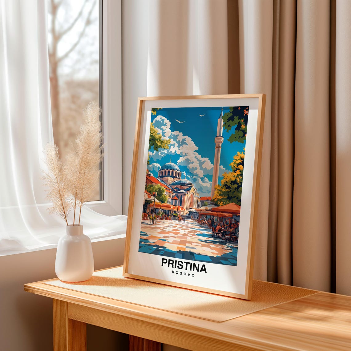 Pristina Poster Kosovo Kosovo Print Pristina Travel Gift Pristina Gift Wedding Gift Kosovo Culture Pristina Print - Image 3