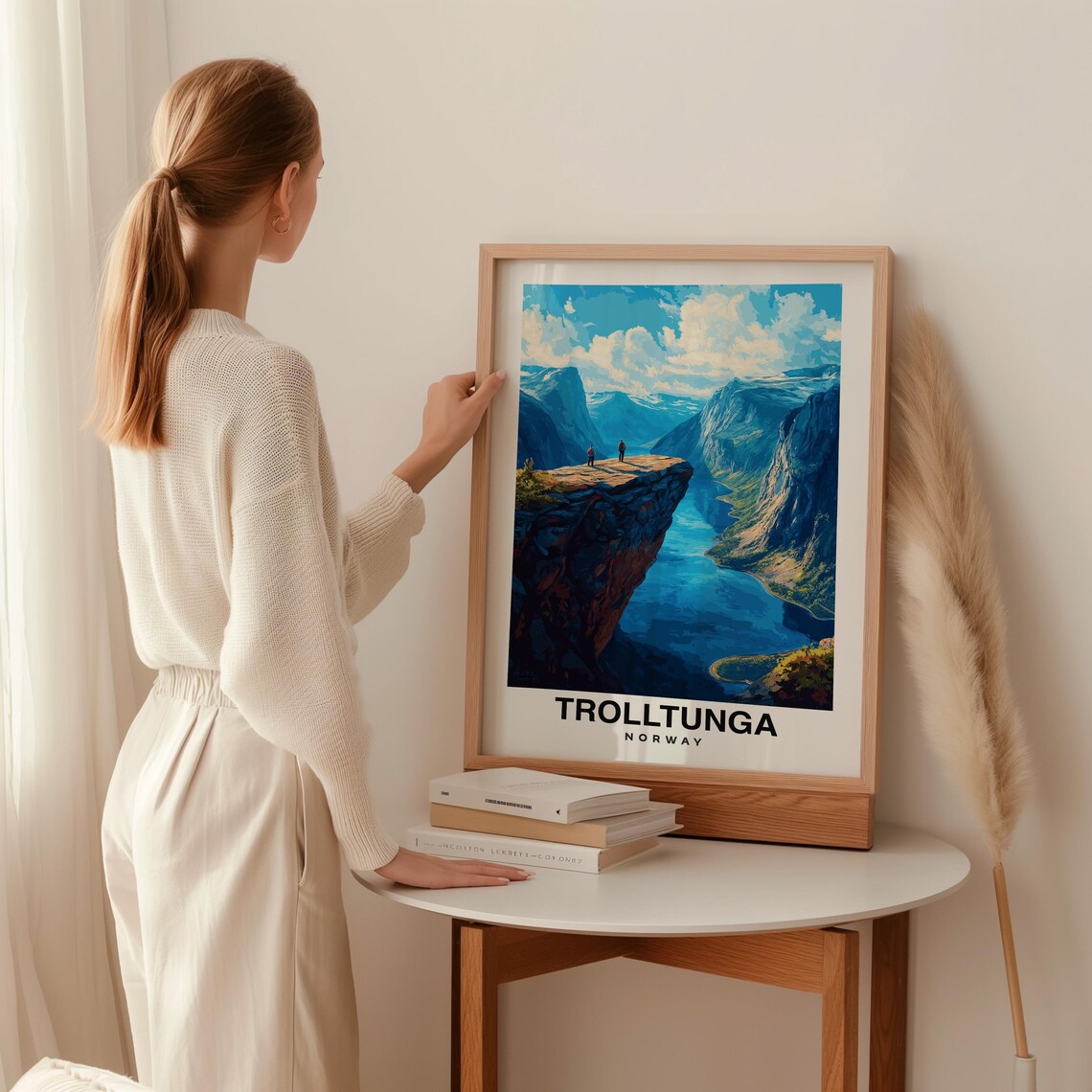 Trolltunga Print Norway Poster Travel Wall Art Mountain Print Scenic Art Nature Decor Fjord View Nordic Landscape Travel Poster - Image 2