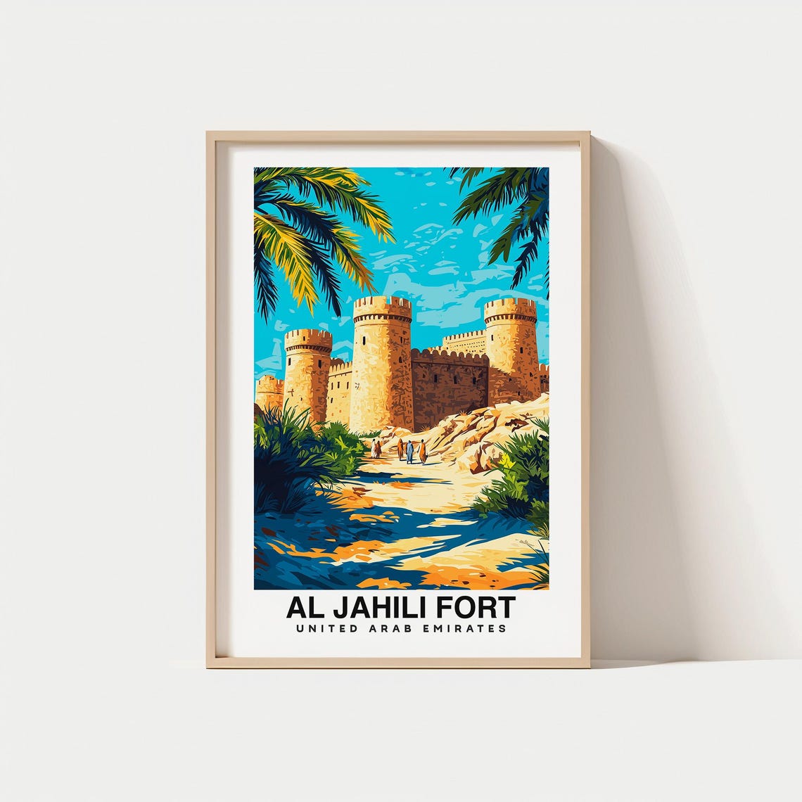 Al Jahili Fort Print Uae Poster Travel Wall Art Historic Print Scenic Art Desert Landmark Cultural Decor Middle East Travel Poster