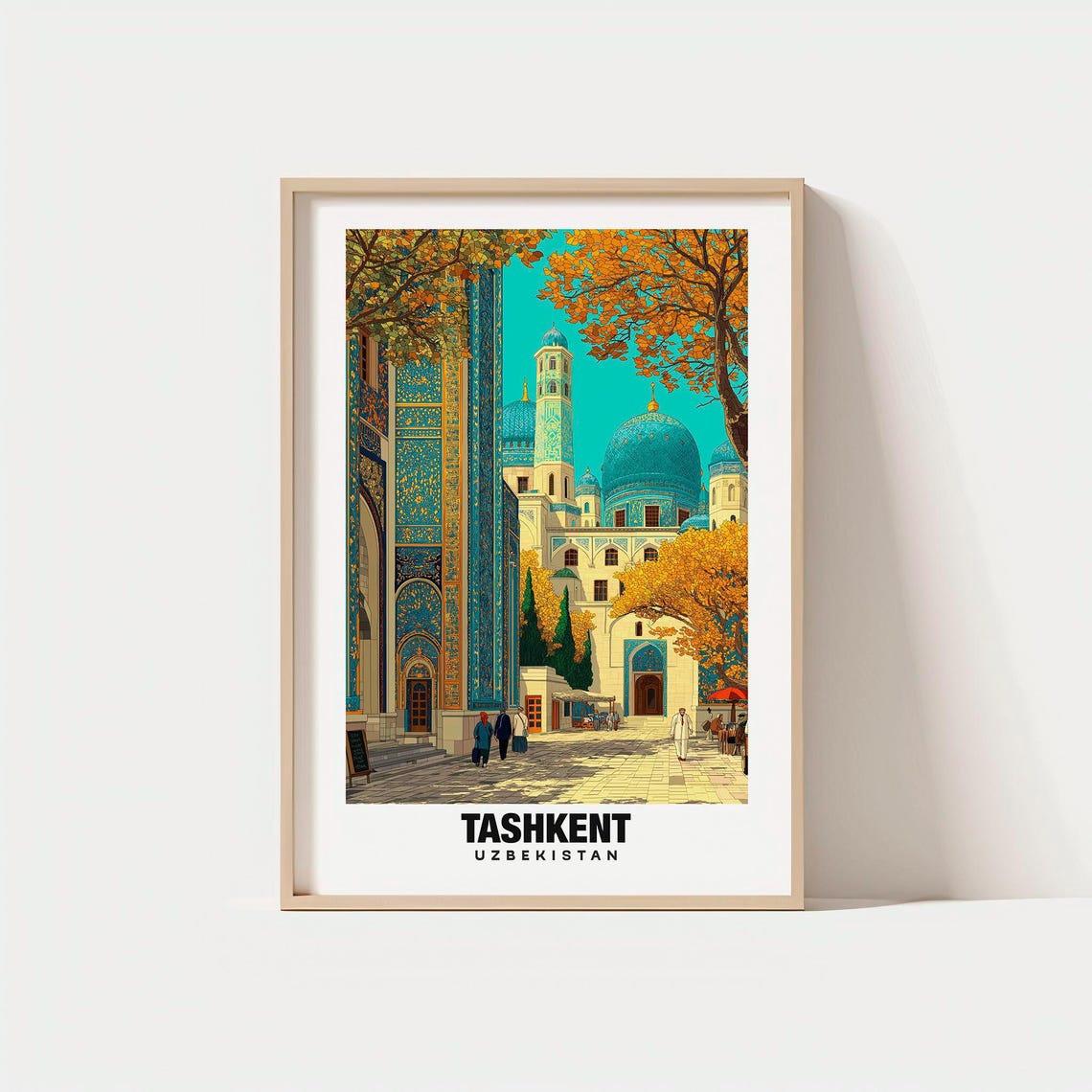 Tashkent Uzbekistan Blue Domes Historic Islamic Architecture Poster