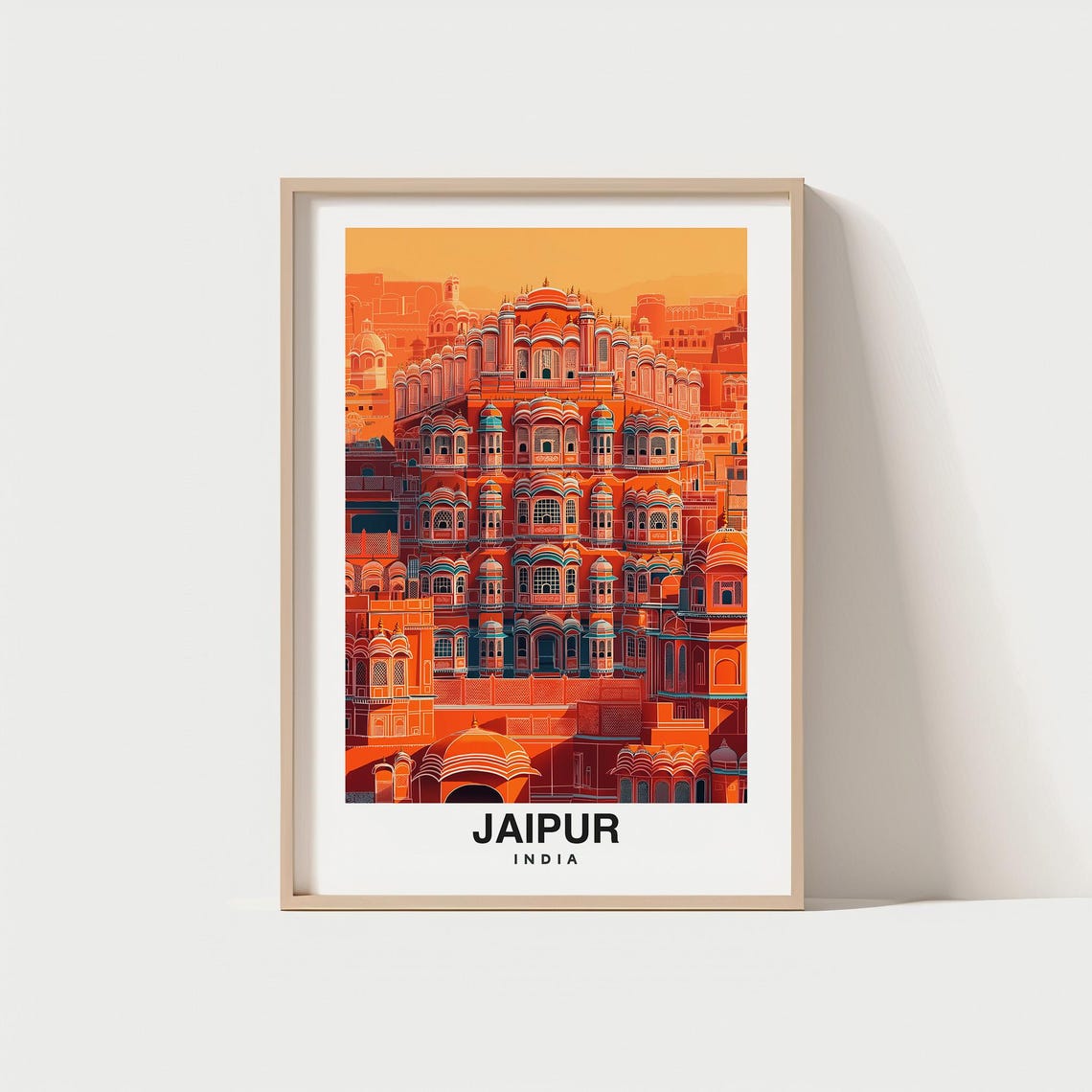 Jaipur City Print Jaipur Travel Poster India Travel Gift Jaipur India Poster Jaipur Gift Indian Culture Jaipur Art