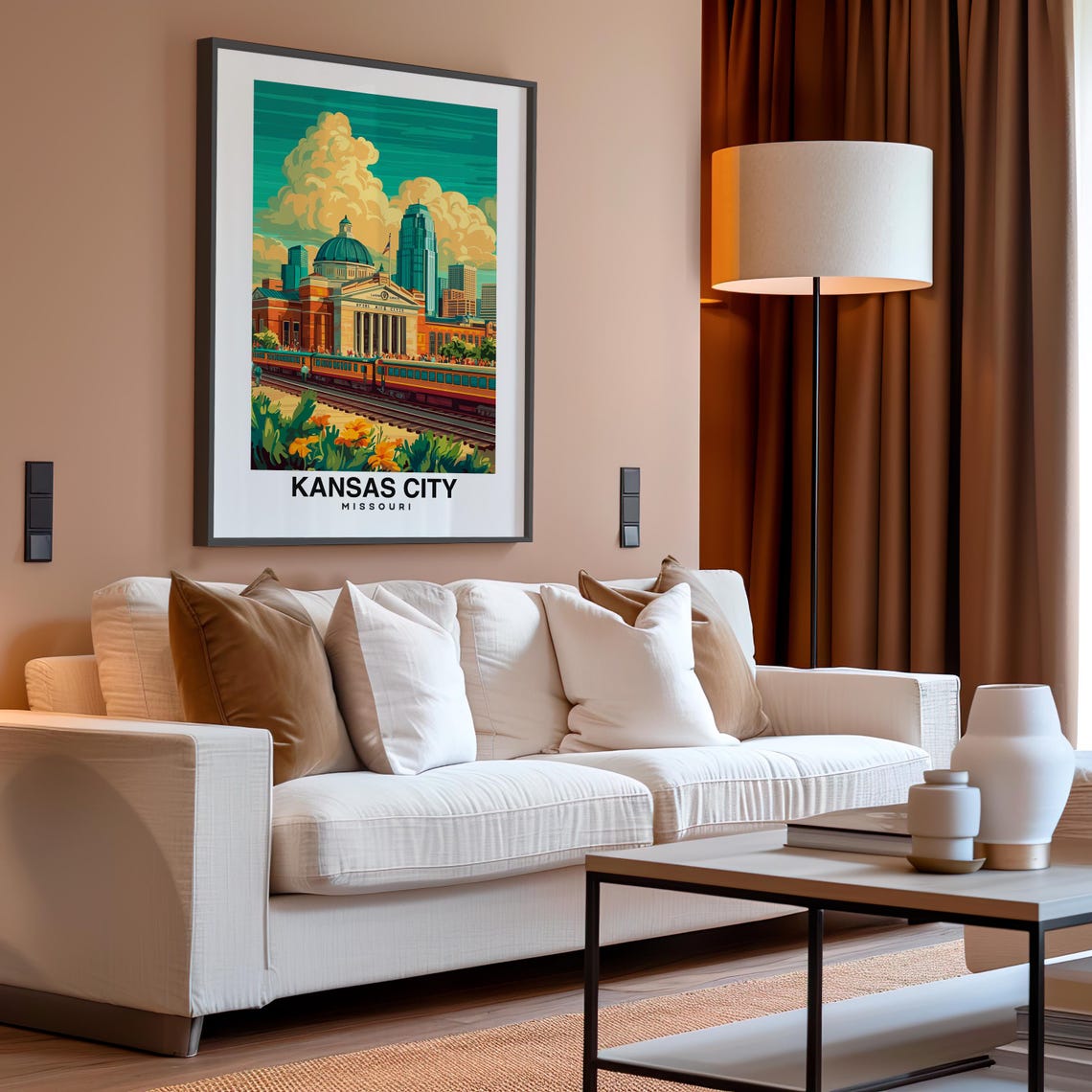 Kansas City Print Usa Poster Travel Wall Art Cityscape Print Urban Decor Scenic Art Landmark Print Travel Poster Usa Culture - Image 4