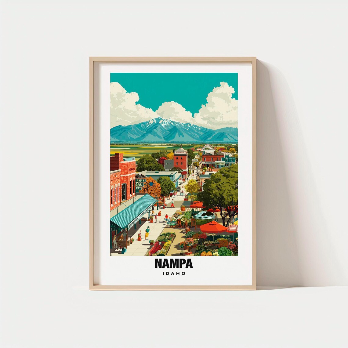 Nampa Print Usa Poster Views Art City Charm Mountain Scene Urban Beauty Local Heritage Idaho Travel