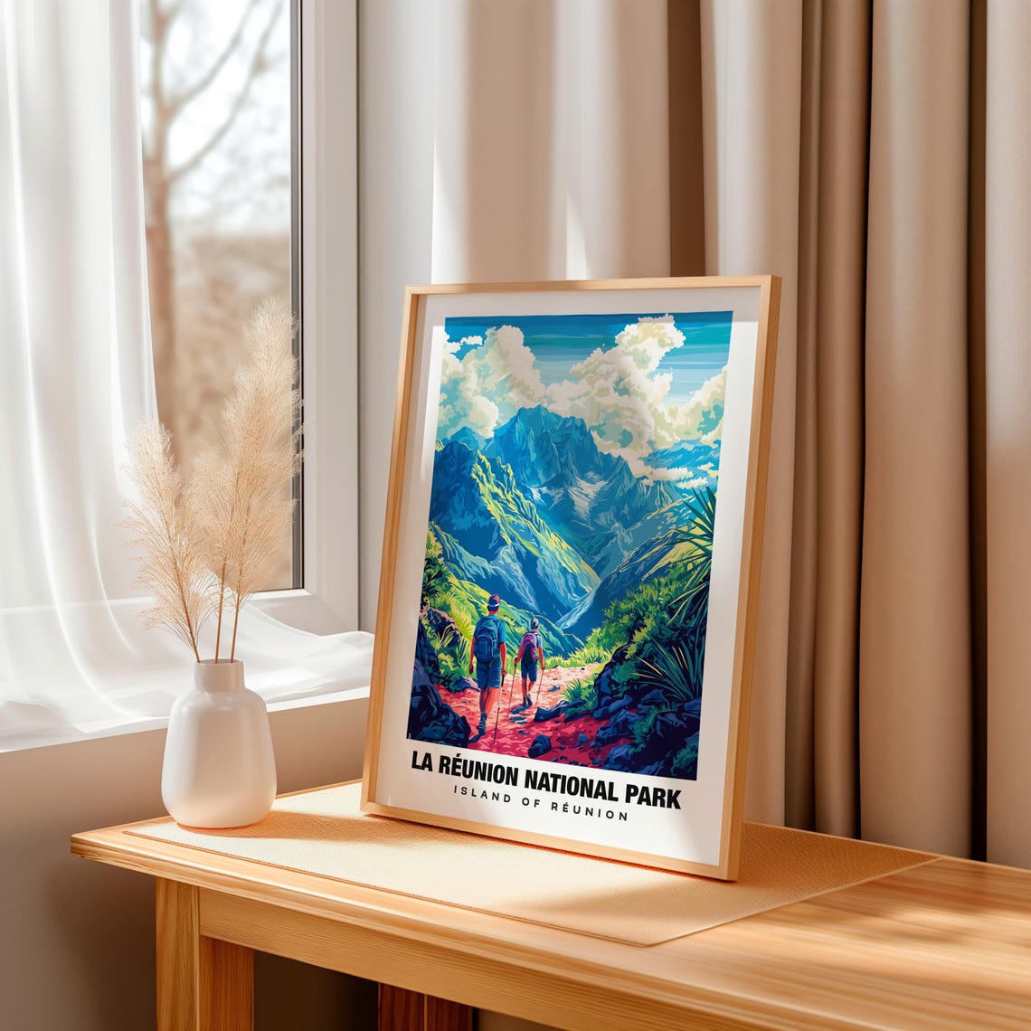 La Runion National Park Print France Poster La Runion Views La Runion Volcano La Runion Trails France Charm La Runion Beauty - Image 3