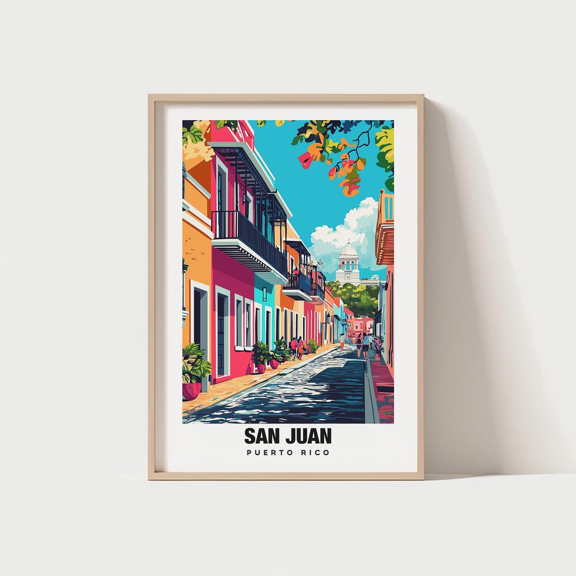 San Juan Travel Print Wall Art San Juan Puerto Rico City Print San Juan Travel Gift San Juan Poster Caribbean Art