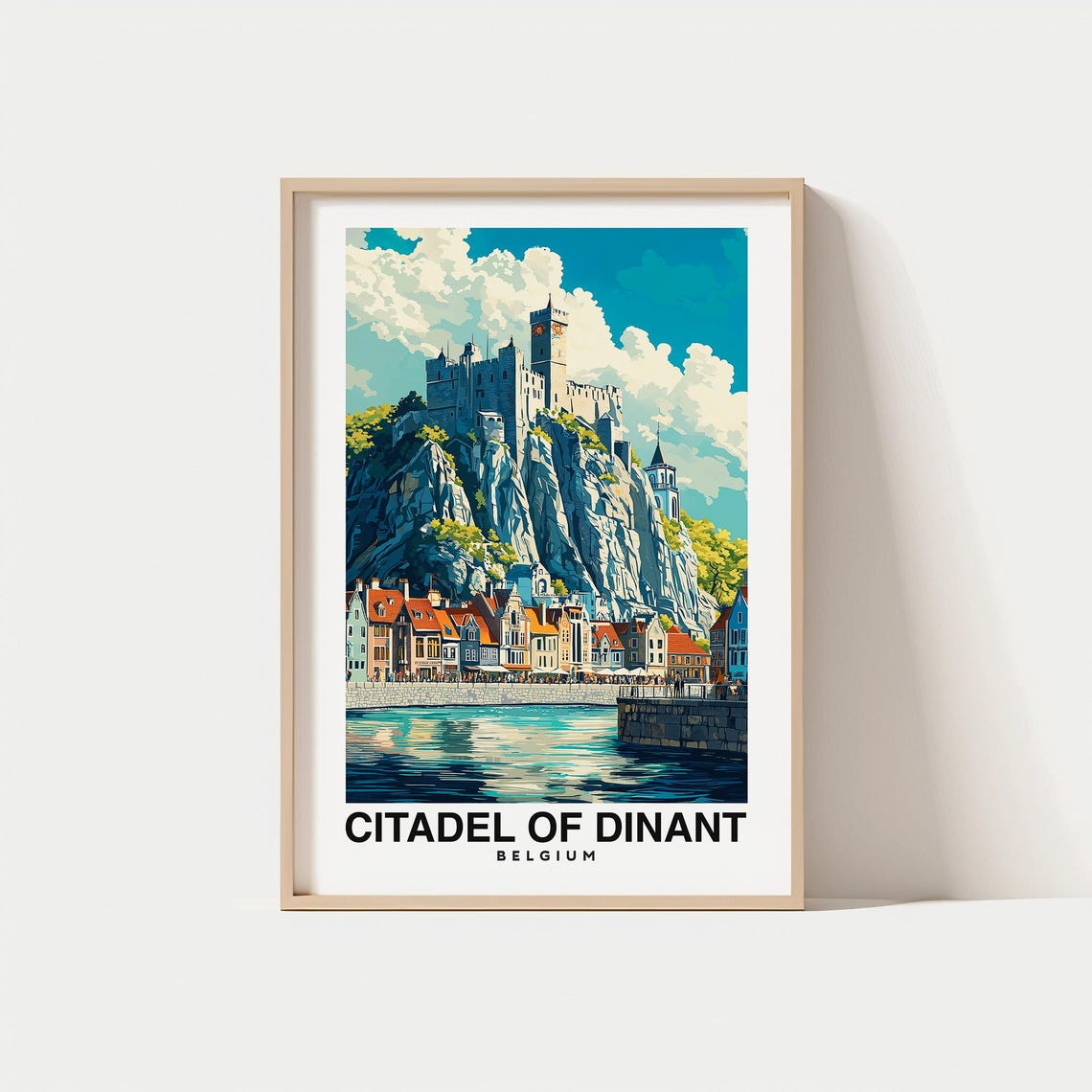 Citadel Of Dinant Print Belgium Poster Travel Wall Art Historic Print Scenic Art River View Landmark Decor Europe Poster Travel Art