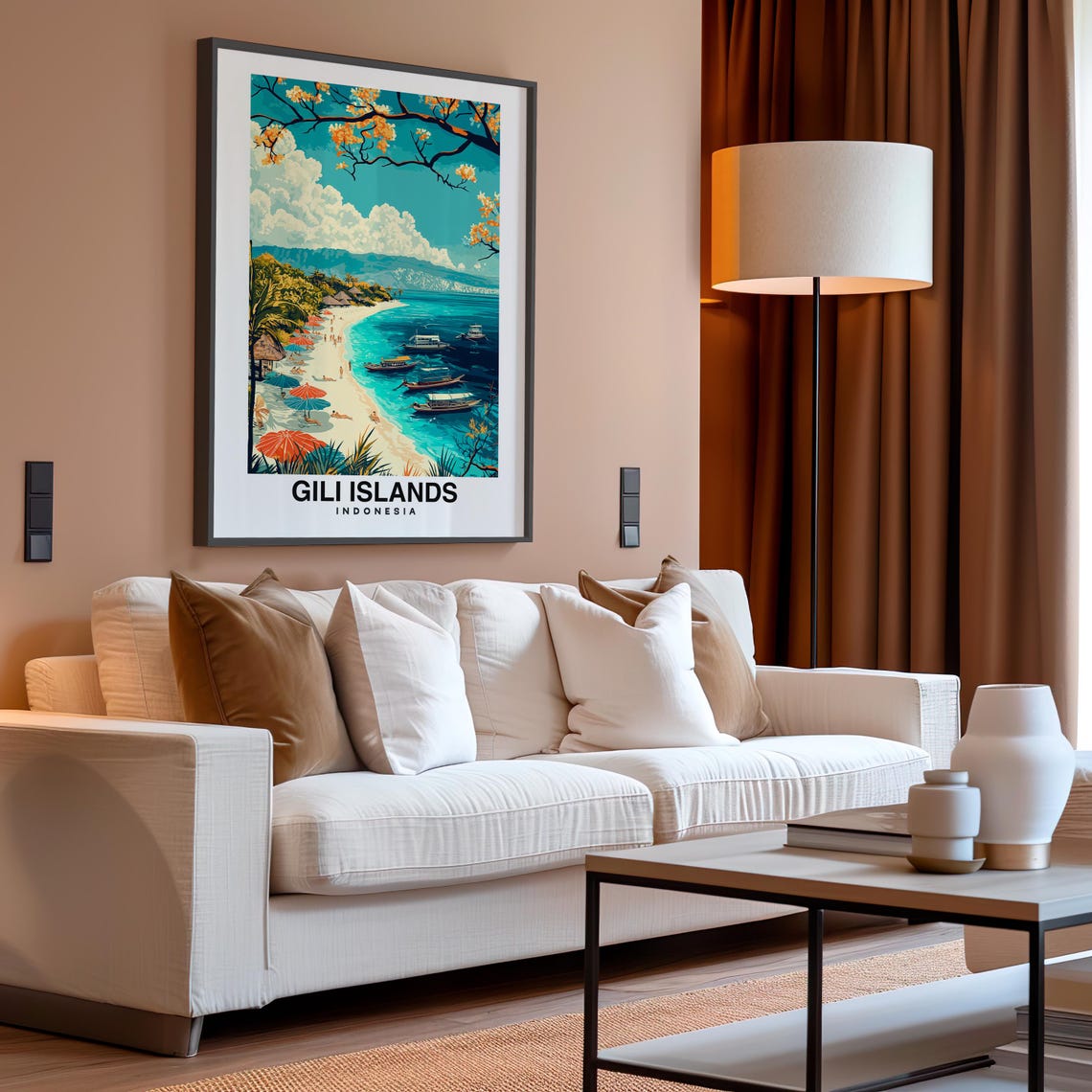Gili Islands Travel Print Wall Art Lombok Indonesia City Print Gili Islands Travel Gift Gili Islands Poster Wall Art - Image 4