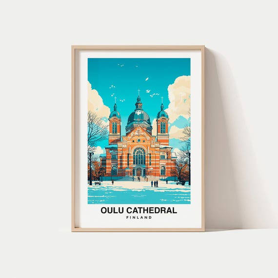 Oulu Cathedral Travel Print Wall Art Oulu Finland City Print Oulu Cathedral Travel Gift Oulu Cathedral Poster Poster