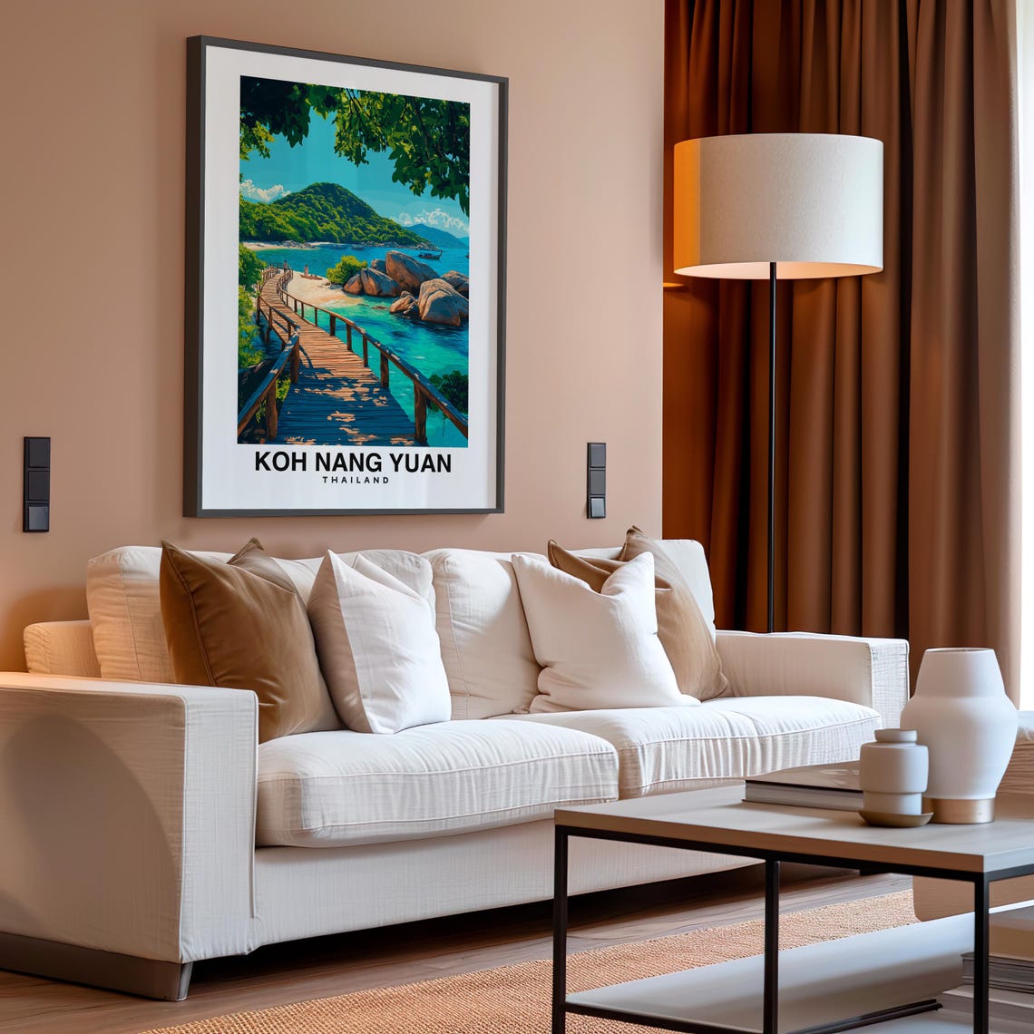 Koh Nang Yuan Travel Print Wall Art Koh Tao Thailand City Print Koh Nang Yuan Travel Gift Koh Nang Yuan Poster - Image 4