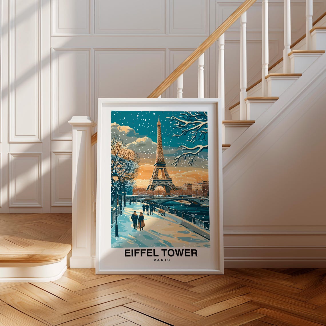 Eiffel Tower Print France Poster Travel Wall Art Landmark Print Paris Poster Scenic Art Historic Decor Travel Poster Iconic Print