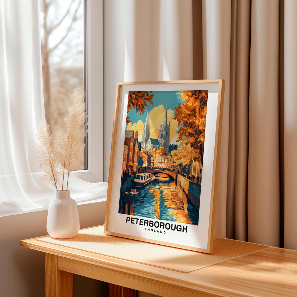 Peterborough United Kingdom Travel Print Wall Art Peterborough United Kingdom City Print Peterborough United Kingdom Travel Gift - Image 3