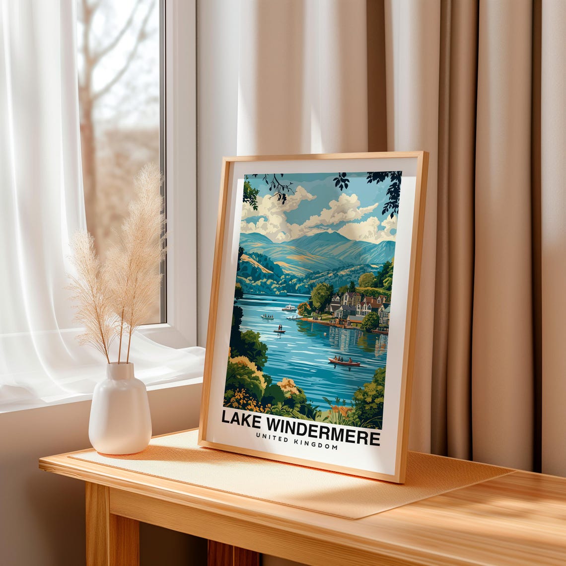 Lake Windermere Print England Poster Travel Wall Art Nature Print Scenic Art Lake Decor Countryside Print Uk Poster Travel Poster - Image 3